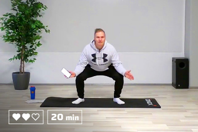 Kehonpaino-HIIT - 20 minuuttia - Kehonpainotreeni - Kotitreeni - Kotitreenaus - Treenaa kotona - Liikuntaa meille kaikille